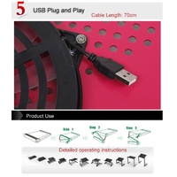 Adjustable Foldable Laptop Stand with Fans & Mouse Pad - Portable Aluminum Alloy - Magenta thumbnail