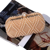Party Pearl Handbag Women Fashion Crossbody For Banquets & Events - Beige thumbnail