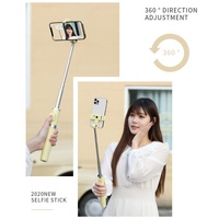 Wireless Selfie Stick with Remote Tripod - Compact Design - Red thumbnail