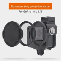 Aluminum Protective Cage with Insurance Frame and 52mm Uv Lens for Gopro Hero7 / 6 / 5 - Red thumbnail