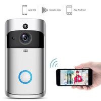 Smart Wifi Video Doorbell With Night Vision & Wide-Angle Camera - 720P Low Power Mobile Remote - Silver thumbnail