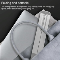 Adjustable Laptop Stand - Portable Folding Height Increase Heat Dissipation - Silver thumbnail
