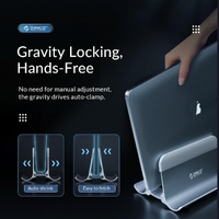 Space-saving Vertical Laptop Stand - Compact Design - Silver thumbnail