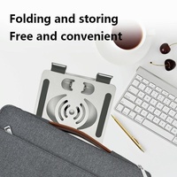 Foldable Rotating Laptop / Tablet Stand - Aluminum Alloy - Silver thumbnail
