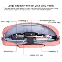 14.1 Inch Waterproof Anti-theft One-shoulder Handbag with Suitcase Belt - Navy Blue thumbnail