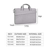 Portable 14.1 Laptop Tablet Bag With Dual Pockets And Soft Handle - Navy Blue thumbnail