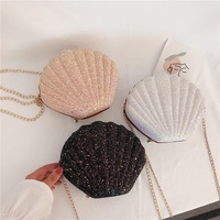 Sequined Shell Crossbody Bag Single Shoulder Fashion Accessory - White thumbnail
