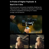 Aircross s 3 Axis Foldable Handheld Gimbal Stabilizer for Dslr Cameras and Smart Phone White thumbnail