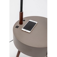 Florence Tripod Lamp Shelf Storage Drawer Bed Side Table Light w/ USB Charger thumbnail