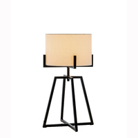 Modern Dimmable Floor Lamp + Table Desk Lamp w/ Linen Shade Scandi - Matte Black thumbnail
