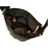 FIB Water Resistant Small Shoulder Canvas Bag w Adjustable Shoulder Strap - Black thumbnail