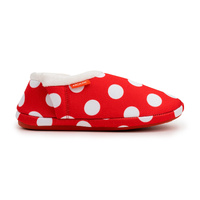 ARCHLINE Orthotic Slippers CLOSED Back Scuffs Moccasins Pain Relief - Red Polka Dots - EUR 43 (Womens 12 US) thumbnail