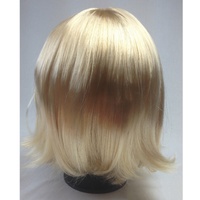 Bob Wig Costume Short Straight Fringe Cosplay Party Full Hair Womens Fancy Dress - Blonde thumbnail