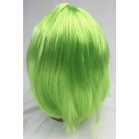 Bob Wig Costume Short Straight Fringe Cosplay Party Full Hair Womens Fancy Dress - Green thumbnail