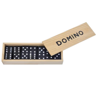 Domino Set Wooden Box Kids Children Traditional Toy 28 Dominoes thumbnail
