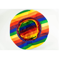 Rainbow Terry Towelling Bucket Hat Gay Lesbian Mardi Gras Party Cap LGBT - Reversible - XX-Large (63cm) thumbnail