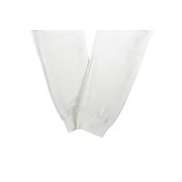 Mens Skinny Track Pants Joggers Trousers Gym Casual Sweat Cuffed Slim Trackies Fleece - White - L thumbnail