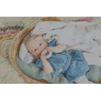 Ponchik Babies + Kids Ruffle Back Romper - Capri Blue - 3 years thumbnail