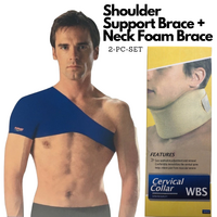 Shoulder Support Brace + Cervical Collar Neck Foam Brace Support Pain Relief thumbnail