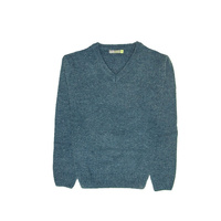 100% Shetland Wool V Neck Knit Jumper Pullover Mens Sweater Knitted - Sherwood (32) - M thumbnail