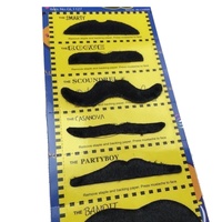 2pcs Set Rainbow Umbrella Hat + 70s Fake Moustache Costume Props Novelty Fancy thumbnail