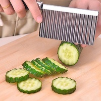 LARGE RIPPLE JELLY KNIFE Stainless Steel Blade Potato Crinkle Wavy Cutter Slicer thumbnail