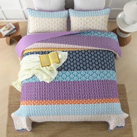 Quirky Quilted coverlet and pillowcovers set: Add Personality to Your Space - Queen size thumbnail