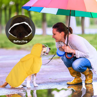 XXL Yellow Reflective Adjustable Pet Raincoat with Hood - Waterproof Dog Jacket, Adjustable Dog Poncho for Outdoor Protection thumbnail
