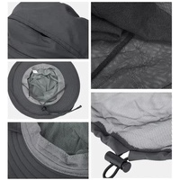 Navy Blue Outdoor Mosquito Net Hat - Sun Protection and Insect Repellent Bucket Hat thumbnail