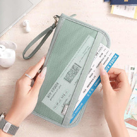 Grey Portable RFID Blocking Travel Passport Holder with Large Capacity thumbnail