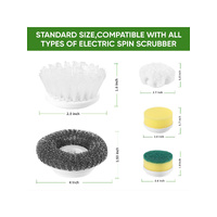 White Electric Cleaning Brush with Multiple Attachments - Rechargeable and Versatile for Home and Kitchen Use thumbnail