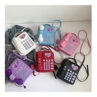 Red Sweet Girl Creative Crossbody Bag with Telephone Design, PU Material, Lightweight and Unique thumbnail