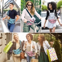 Size L Blue Dog Pattern Lightweight Single Shoulder Pet Sling Bag -  Stylish Durable Oxford Fabric Carrier thumbnail