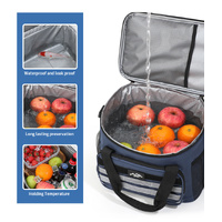 Dark Blue 18L Large Capacity Outdoor Insulated Cooler Bag - Portable Picnic Ice Pack with Shoulder Strap thumbnail