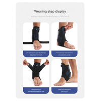 1 Pair Black And Yellow Adjustable Ankle Brace - Compression Support for Running, Sports, and Ankle Recovery thumbnail