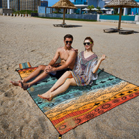 Style STD-001-28 Pink Quick Dry Beach Mat Sand Proof Waterproof Outdoor Picnic Blanket - Compact & Lightweight thumbnail