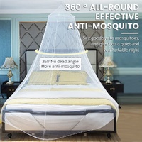 Black Hanging Princess Bed Canopy Mosquito Net - Dome Bedding for Dorm Rooms & Bedrooms (Fits 1.5m-1.8m Beds) thumbnail