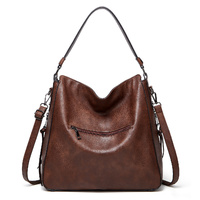 Coffee Spacious & Stylish  PU Leather Tote Bag -  Versatile Shoulder/Crossbody thumbnail