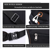 Black Rugged Polyester Waist Pack - Stylish, Multi-Compartment Crossbody Bag for Outdoor Adventures thumbnail