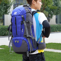 Orange High-Capacity Nylon Hiking Backpack - Durable, Multi-Functional Outdoor Travel Pack thumbnail