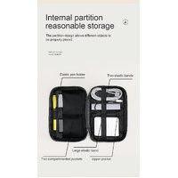 Dark Purple Premium PU Leather Multi-Functional Travel Cable Organizer - Waterproof Digital Storage Pouch thumbnail