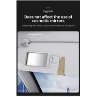 2 Pcs Grey PU Leather Car Visor Sunglasses Holder - Multi-Functional Clip for Glasses, Cards & Tickets, 9.5x4.5cm thumbnail