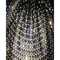 White Glitter Rhinestone Face Balaclava - Trendy Music Festival Head Cover, 37cm thumbnail
