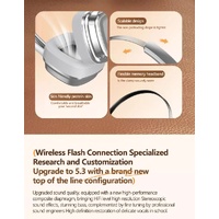 Silver Compact Retro Headphones - Wireless Bluetooth, Deep Bass, Immersive Sound thumbnail