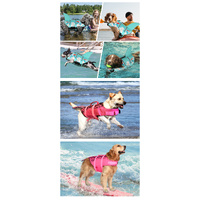 Size M Green Scales Pattern Pet Life Jacket for Dogs - Summer Swimming Safety Vest with Shark Fin for Small to Large Breeds thumbnail