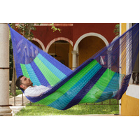 Mayan Legacy Queen Size Super Nylon Mexican Hammock in Oceanica Colour thumbnail