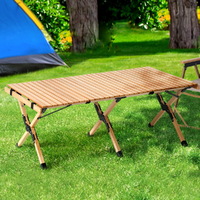 Gardeon Outdoor Furniture Wooden Egg Roll Picnic Table Camping Desk 120CM thumbnail