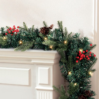 Jingle Jollys 2.4m Christmas Garland with LED Lights Decorations Xmas Party thumbnail