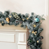Jingle Jollys 2.7m Christmas Garland with LED Lights Snowy Decoration Xmas Party thumbnail