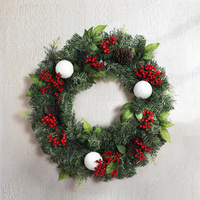 Jingle Jollys 2FT 60CM Christmas Wreath with Decor Xmas Tree Decoration thumbnail
